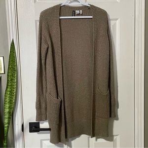 H&M Open Front Mohair, Wool and Acrylic Blend Knit Cardigan w/Two Front Pockets